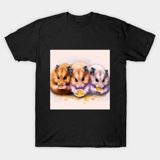 Lindos Hamsters Comiendo T-Shirt